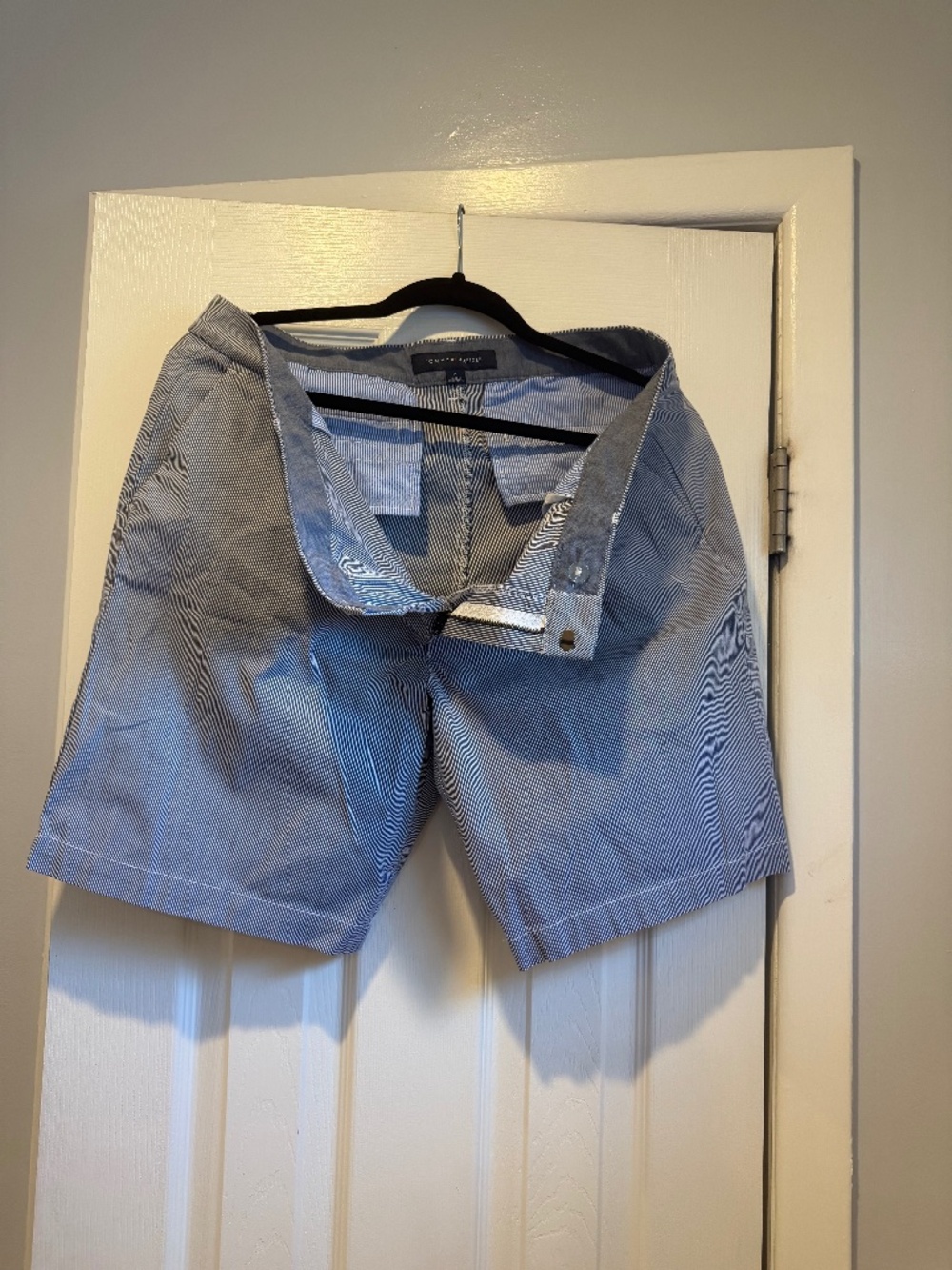 Denim striped shorts